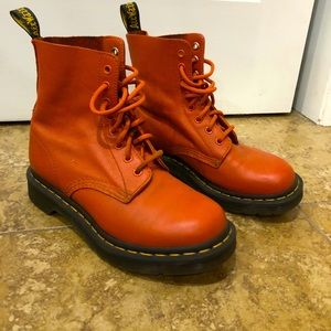 Orange Doc Marten boots!